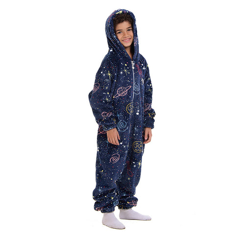 Snuggs Kids Blanket Onesie Dark blue space